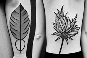thistle, simple lines, very modern looking tattoo idea