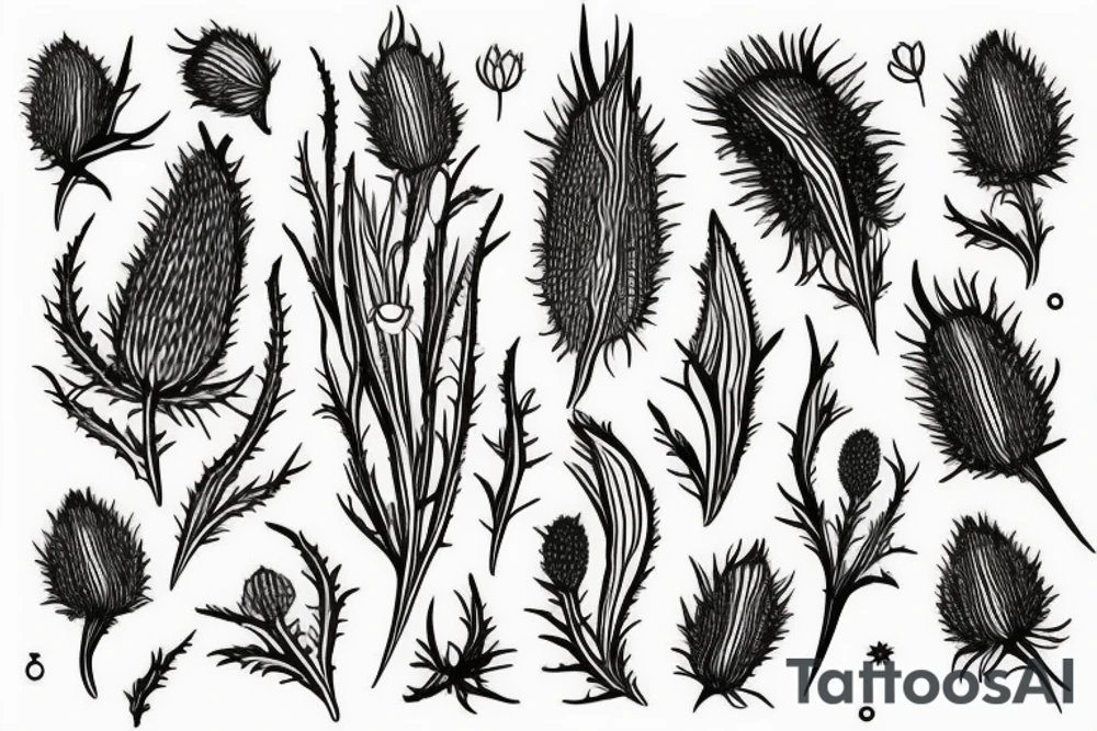 thistle, simple lines, very modern looking tattoo idea