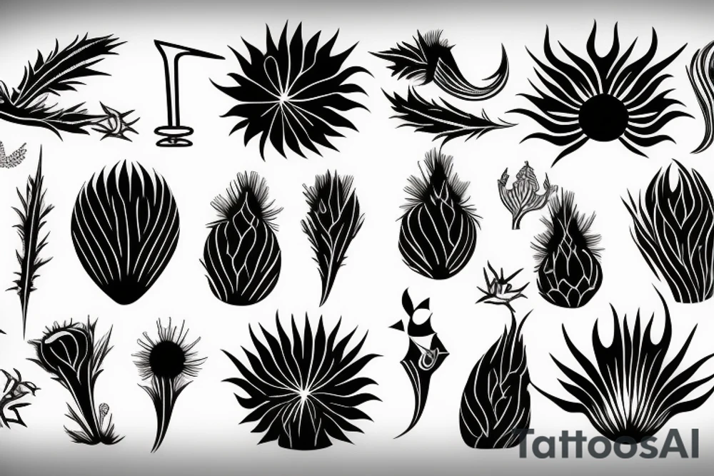 thistle, modern, a little deco, tattoo idea