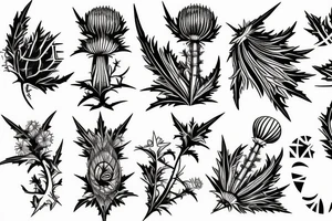 thistle, modern, a little deco, tattoo idea