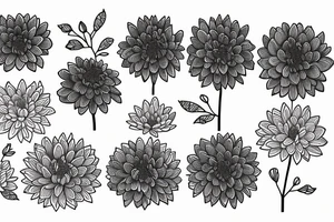 chrysanthemum, modern, a little deco, simple line work, blackwork tattoo idea