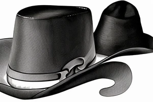 victorian men's hat tattoo idea