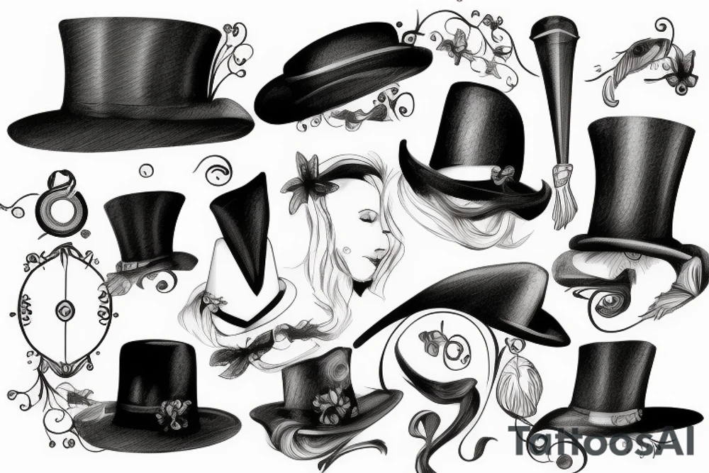 victorian hat tattoo idea