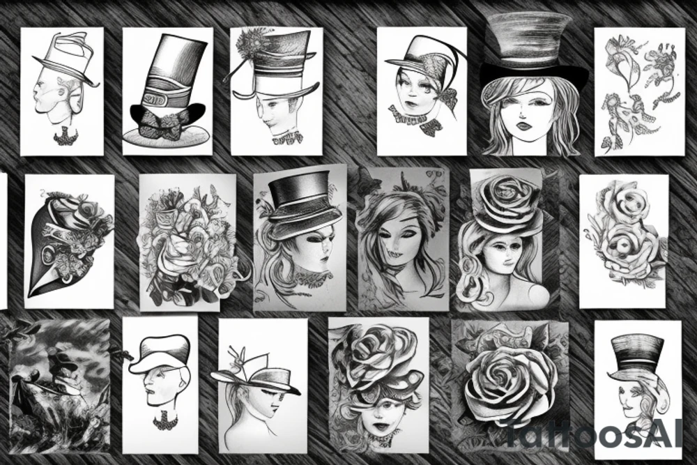 victorian hat tattoo idea