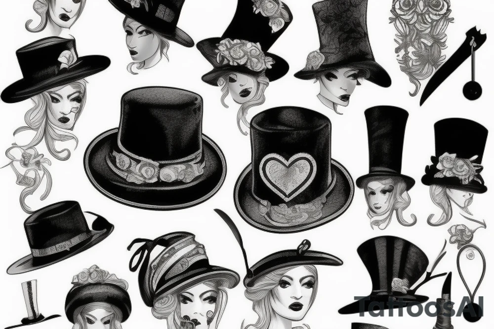 victorian hat tattoo idea