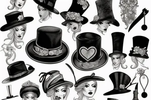 victorian hat tattoo idea