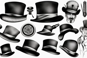 victorian hat for men tattoo idea