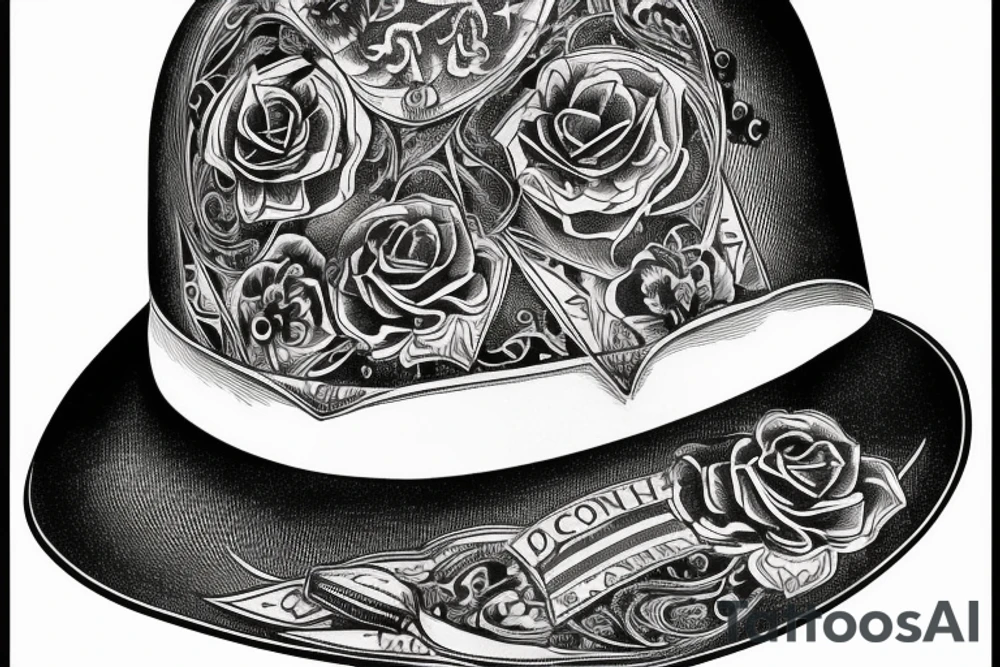 victorian hat for men tattoo idea