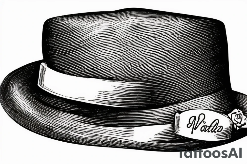 victorian hat for men tattoo idea