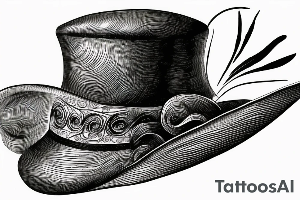victorian hat for men tattoo idea