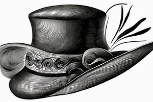 victorian hat for men tattoo idea