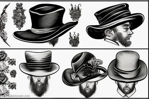 Victorian hat for men tattoo idea