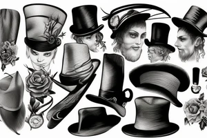 Victorian hat for men tattoo idea