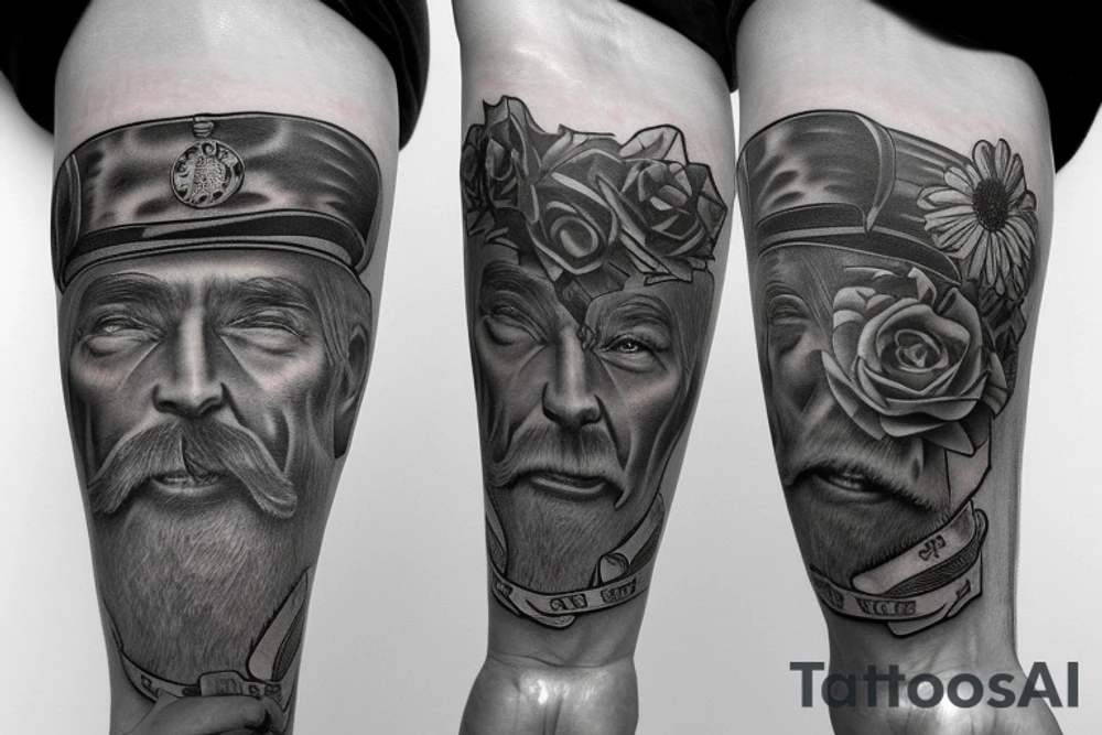 Victorian hat for men tattoo idea