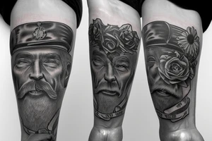 Victorian hat for men tattoo idea