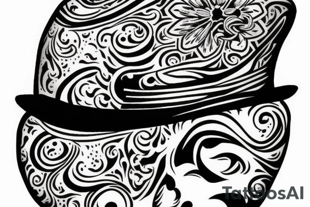 Victorian hat for men tattoo idea