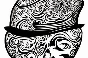 Victorian hat for men tattoo idea
