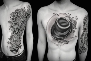 Victorian hat for men tattoo idea