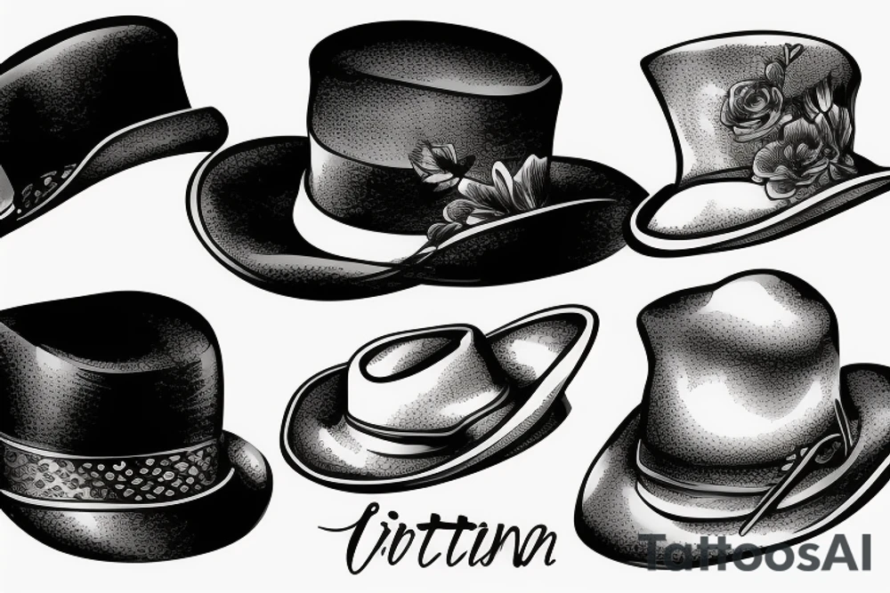 Victorian hat for men tattoo idea