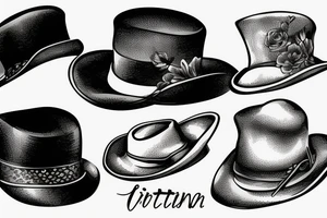 Victorian hat for men tattoo idea