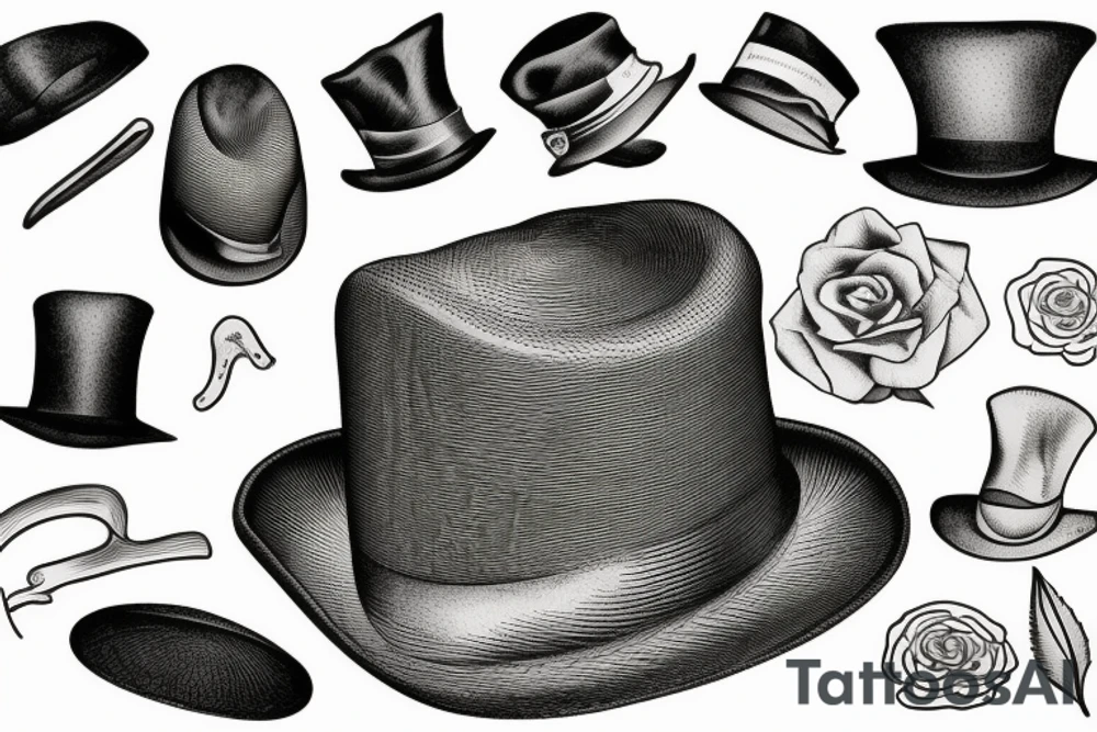 Victorian hat for men tattoo idea