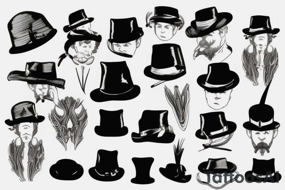 Victorian hat for men tattoo idea
