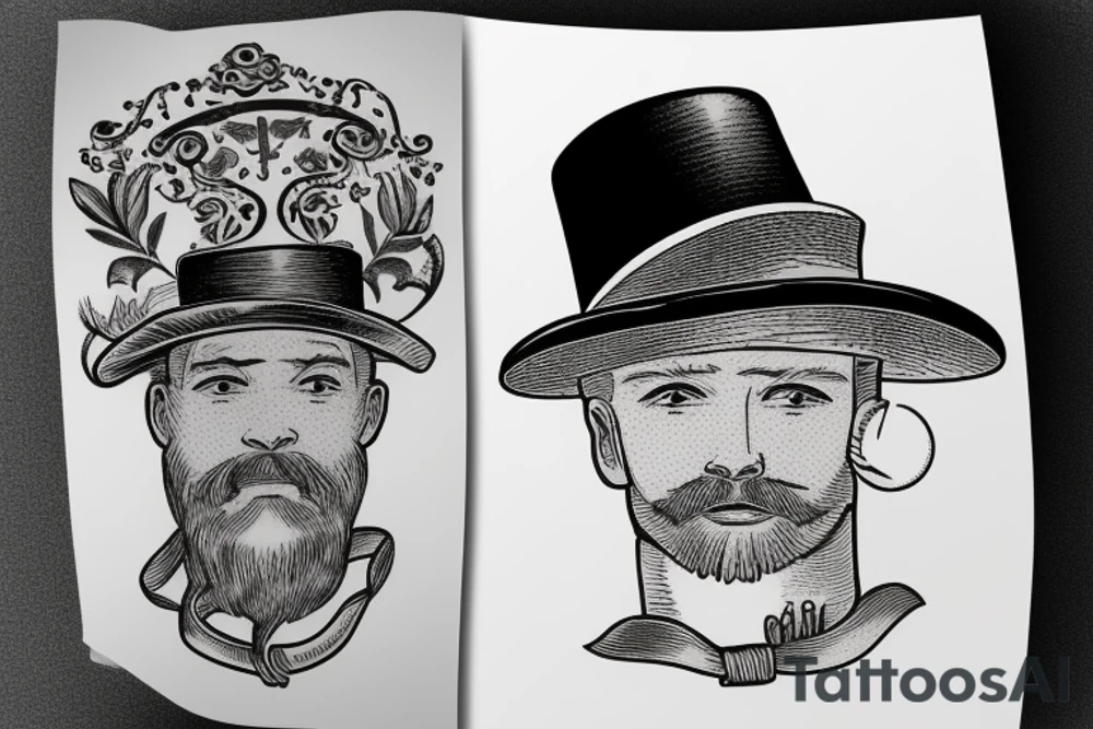 Victorian hat for men tattoo idea