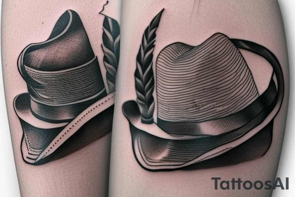 Victorian hat for men tattoo idea