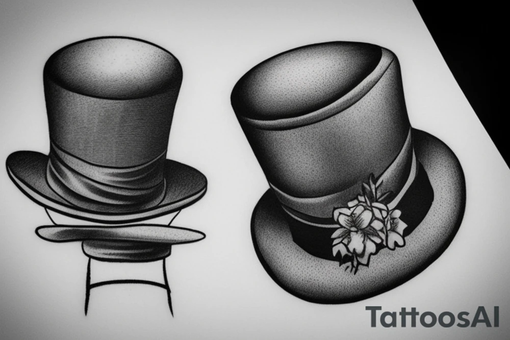 Victorian hat for men tattoo idea