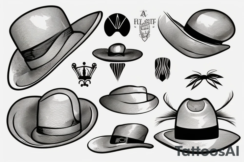 Victorian hat for men tattoo idea