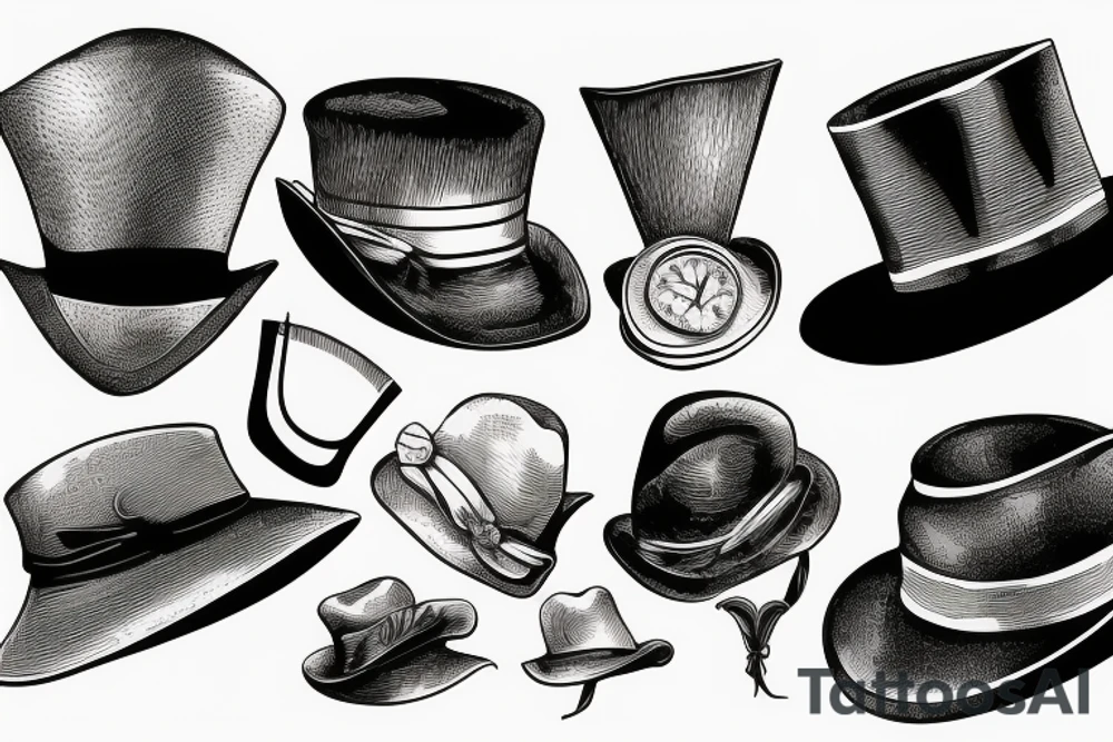 Victorian hat for men tattoo idea