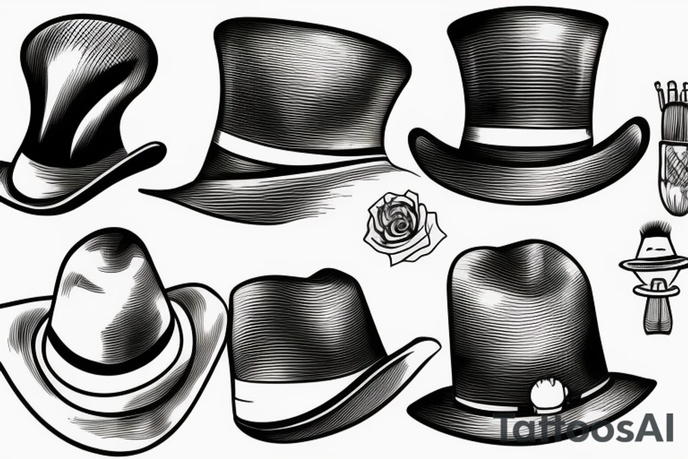 Victorian hat for men tattoo idea
