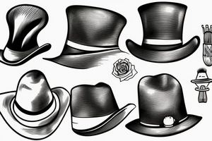 Victorian hat for men tattoo idea