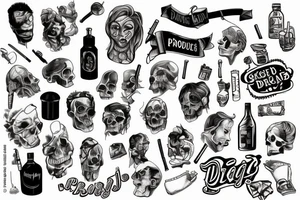 drugs, alcohol, prostitutes, gambling, war, death, betrayal tattoo idea