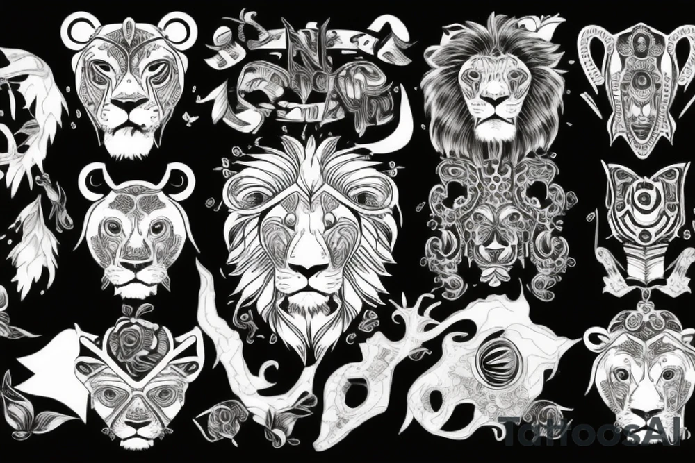Bio hacking with lion tattoo idea