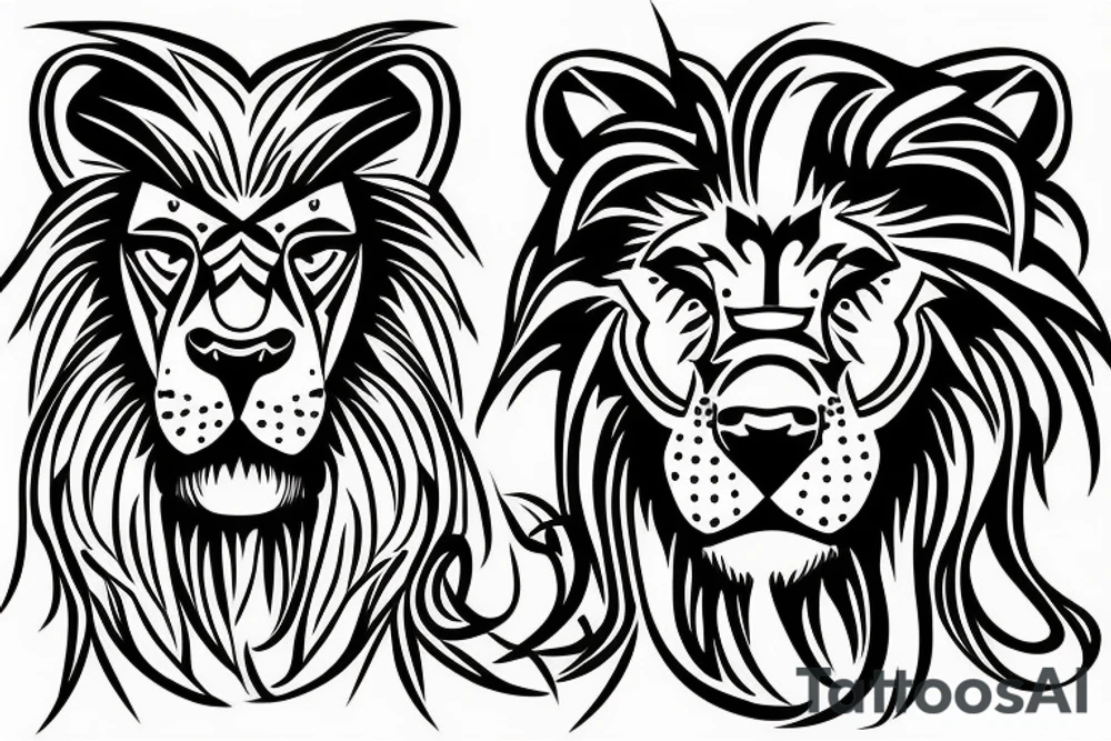 Cyber lion tattoo idea