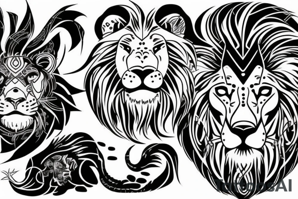 Cyber lion tattoo idea
