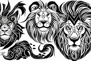 Cyber lion tattoo idea