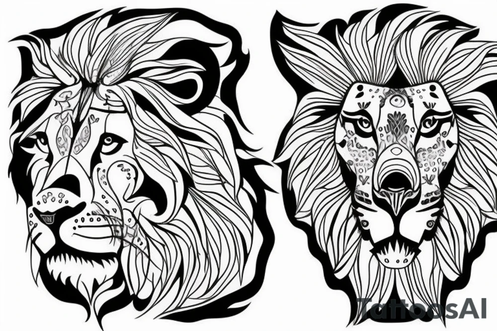 Bio hacking with lion tattoo idea