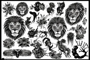 Bio hacking with lion tattoo idea