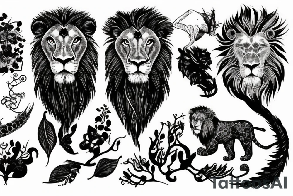 Bio hacking with lion tattoo idea