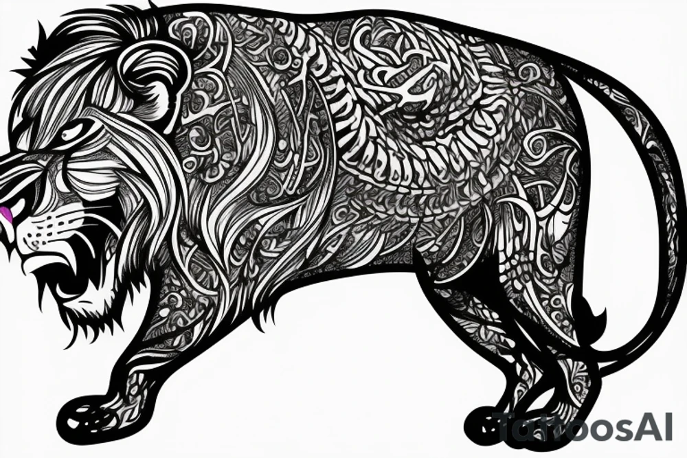 Bio hacking with a lion tattoo idea