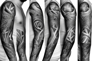 Sleeve tattoo with nature tattoo idea