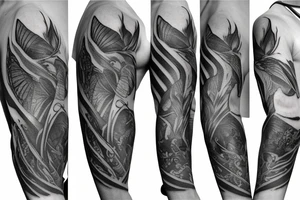 Sleeve tattoo with nature tattoo idea