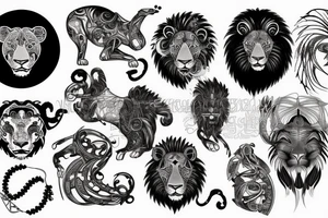 Lion bio hacking tattoo idea