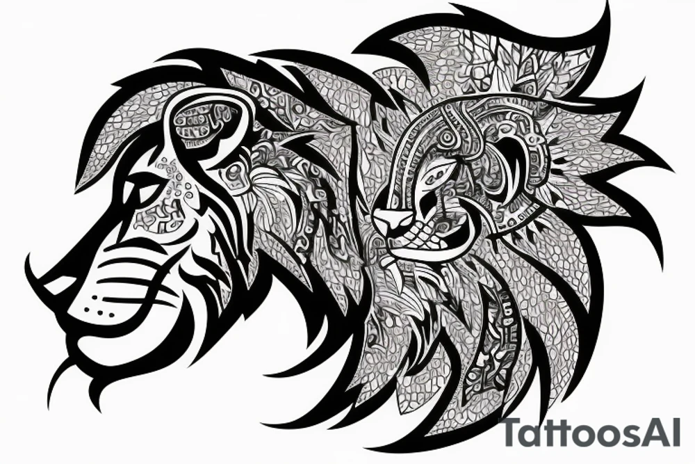 Lion bio hacking tattoo idea