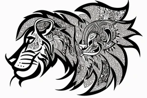 Lion bio hacking tattoo idea