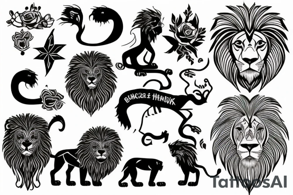 Lion bio hacking tattoo idea
