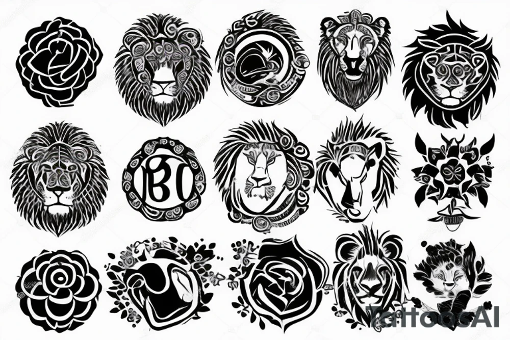 Bio hacking with a round lion tattoo idea
