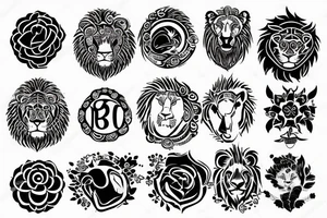Bio hacking with a round lion tattoo idea